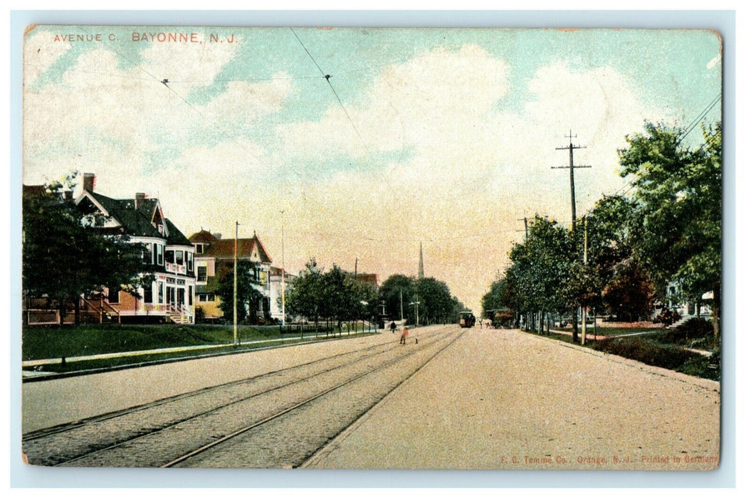 1909 Avenue Bayonne New Jersey NJ Pennsylvania Railroad Ferry Postcard