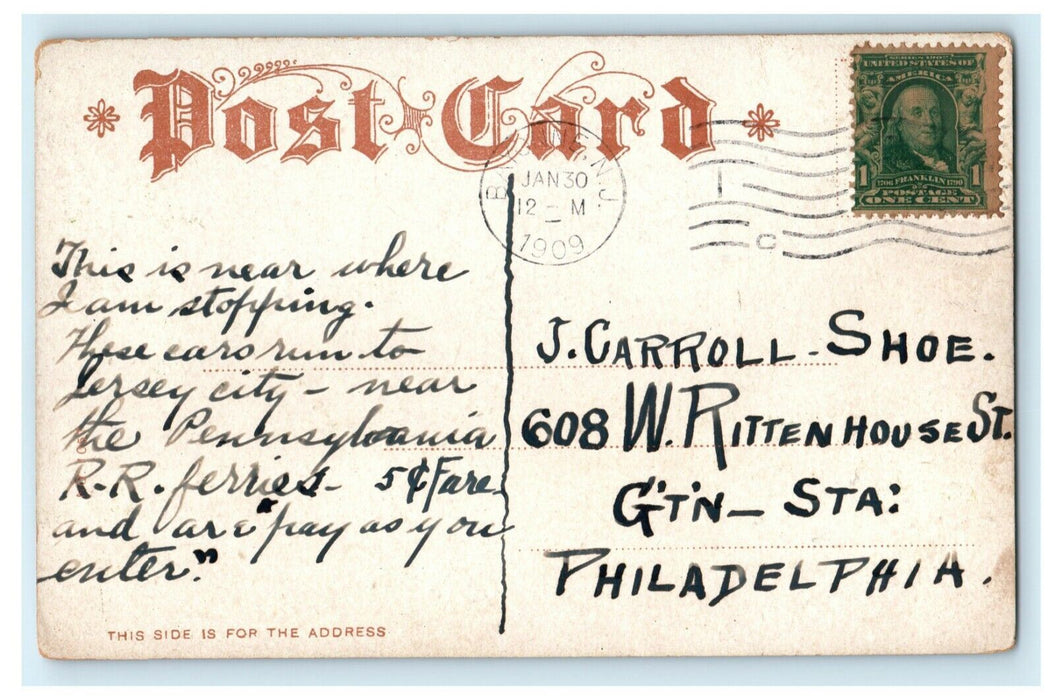 1909 Avenue Bayonne New Jersey NJ Pennsylvania Railroad Ferry Postcard