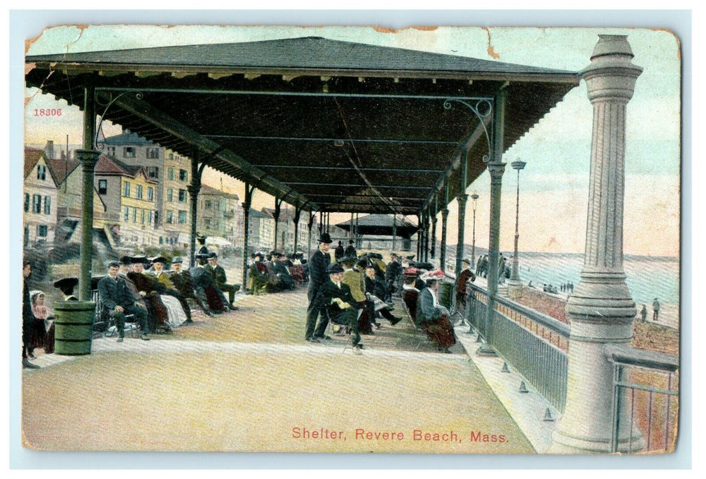 1909 Barnard VT, Shelter Revere Beach Suffolk Massachusetts, MA Postcard