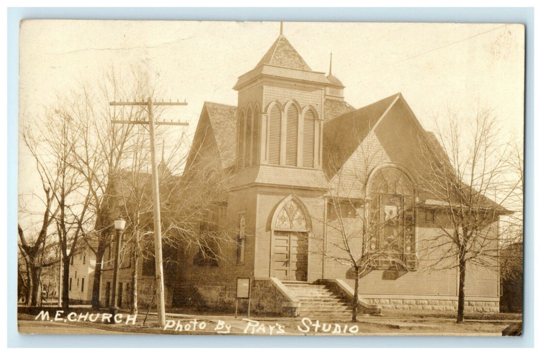 1924 Methodist Church Augusta Kansas KS Ray's Photo Studio RPPC Photo Postcard