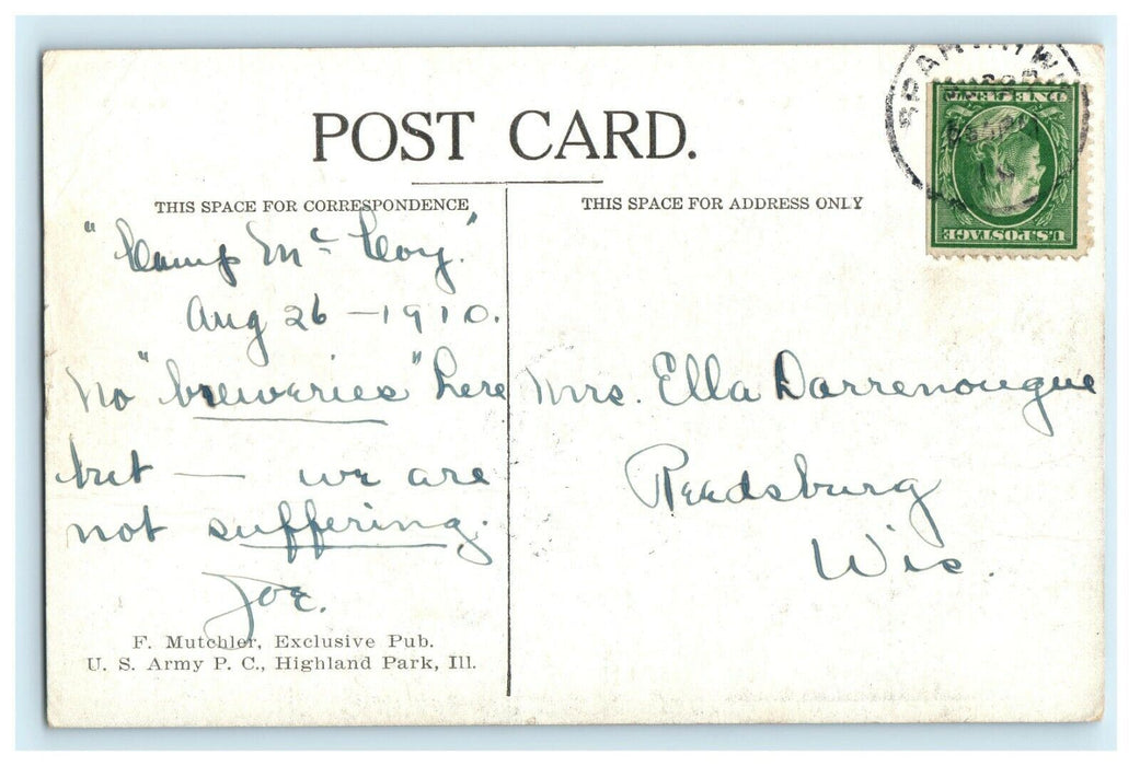 1910 Silent Manual Infantry Exclusive Pub Army Highland Park Illinois Postcard