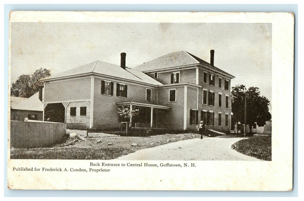 c1901 Central House, Goffstown, New Hampshire, N.H. Antique Postcard
