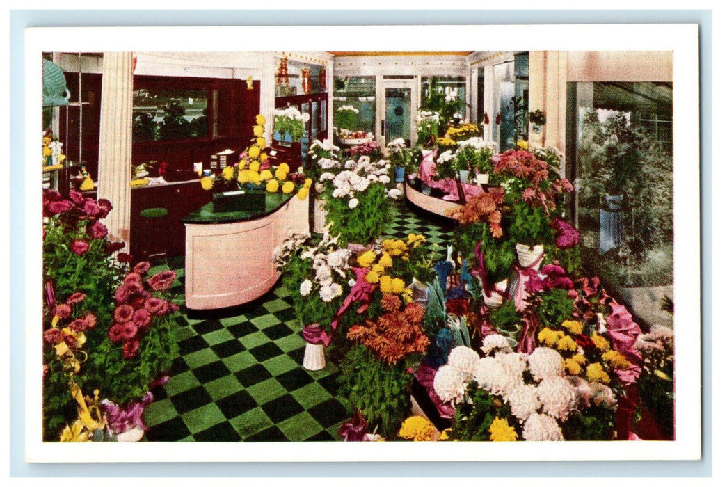 c1940s Edgewater Beach Hotel Flower Shop Chicago Illinois IL Unposted Postcard