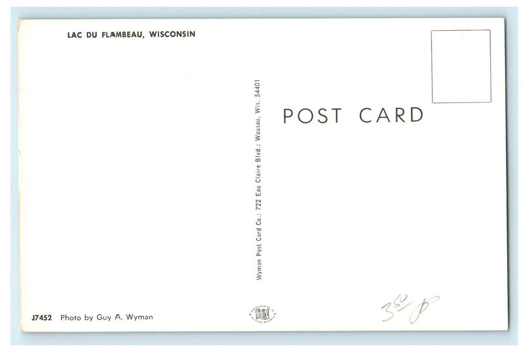 Greetings From Lac Du Flambeau Wisconsin WI, Cars Road Vintage Postcard