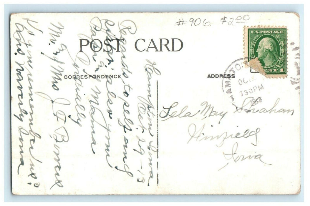 c1910's City Library Building Des Moines Iowa IA Posted Antique Postcard