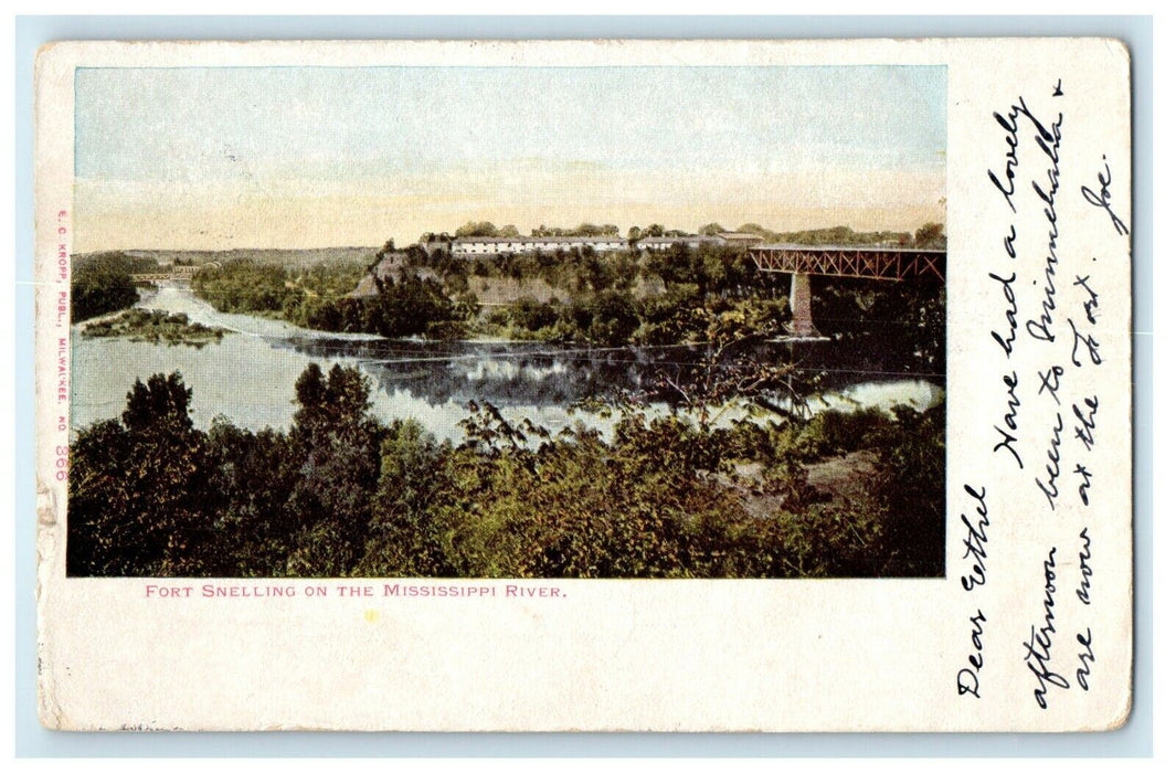 c1905 Fort Snelling On The Mississippi River Minnesota MT Antique Postcard