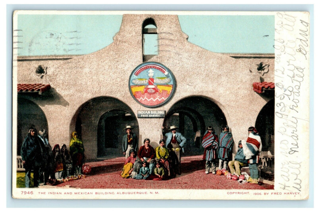 1906 Indian and Mexican Building Albuquerque New Mexico NM Postcard