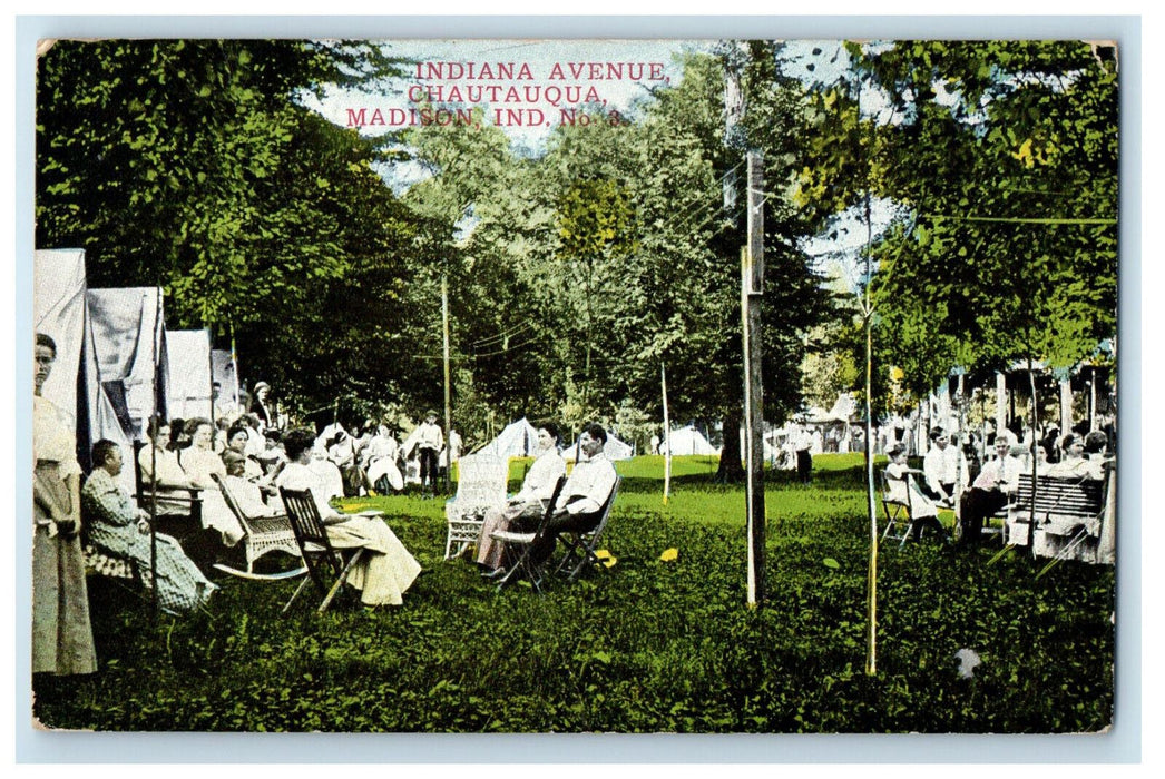 1913 Indiana Avenue Chautauqua Madison Indiana IN Posted Antique Postcard
