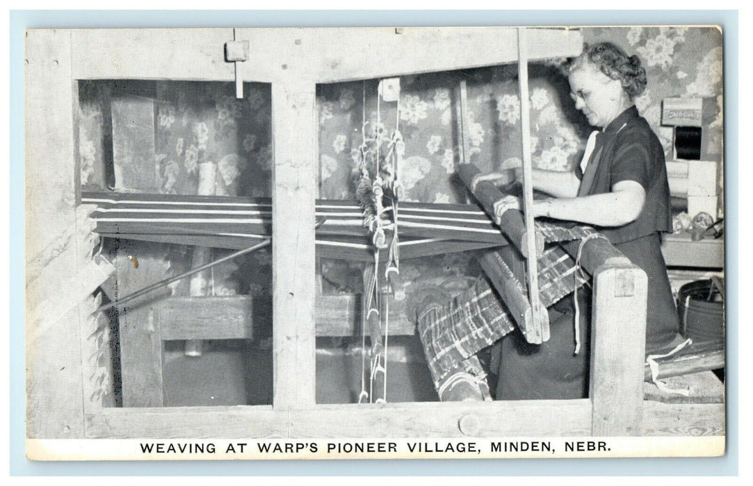Weaving At Warp's Pioneer Village Craft Shop Minden Nebraska NE Postcard