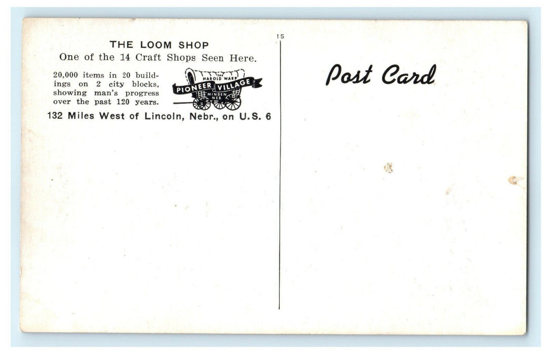 Weaving At Warp's Pioneer Village Craft Shop Minden Nebraska NE Postcard