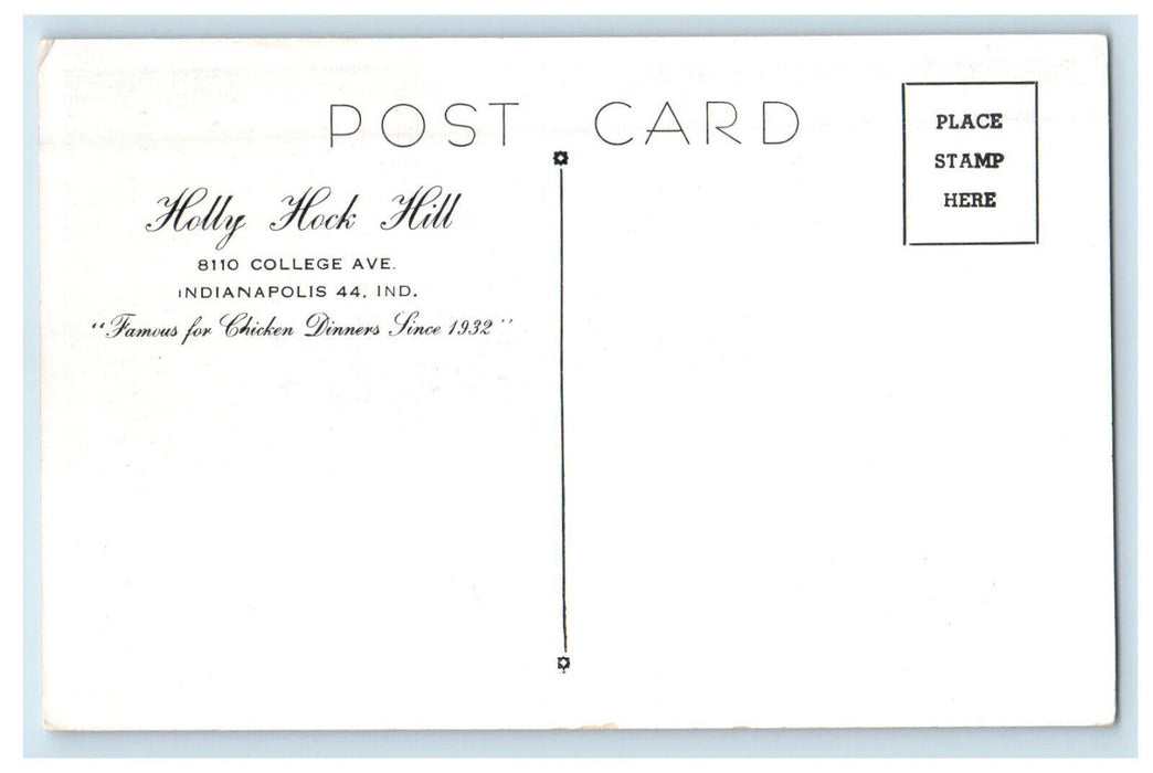 c1950s Holly Hock Hill College Indianapolis IN Vintage Unposted Postcard