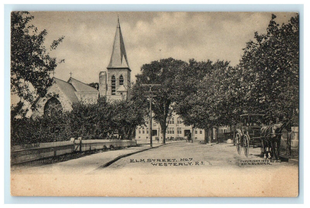 1903 Elm Street, No.7, Westerly, Rhode Island RI Antique Unposted Postcard