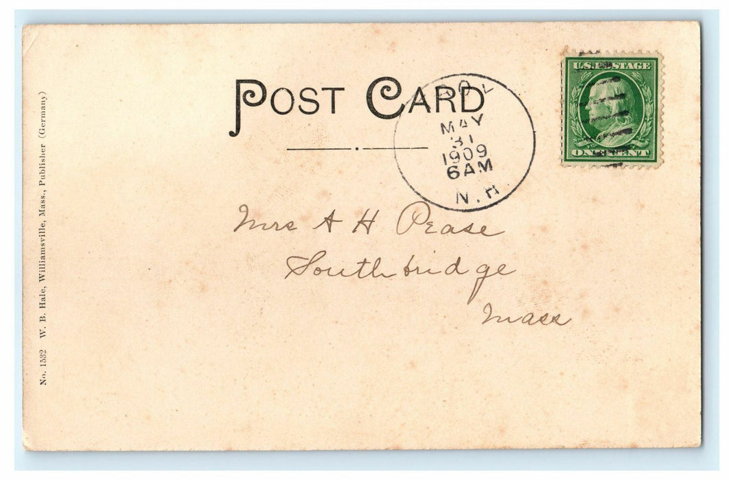 c1909 Stone Bridge and Mirror Pond, Troy, New Hampshire, NH Antique Postcard