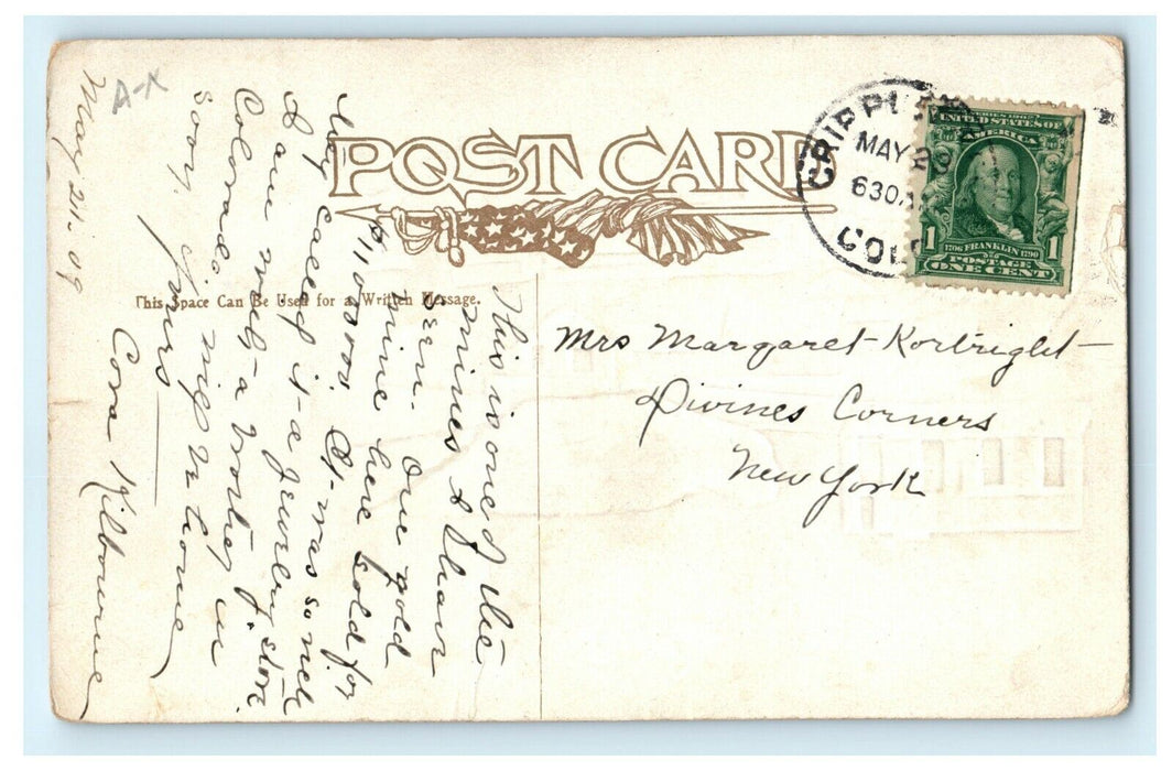 1909 Portland Mine Cripple Creek Colorado CO Gold Embossed Read Comment Postcard