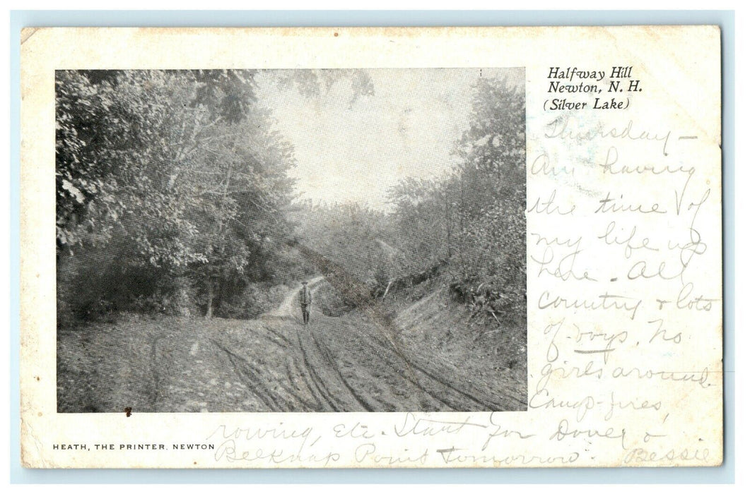1906 Silver Lake in Halfway Hill, Newton, New Hampshire, NH Vintage Postcard