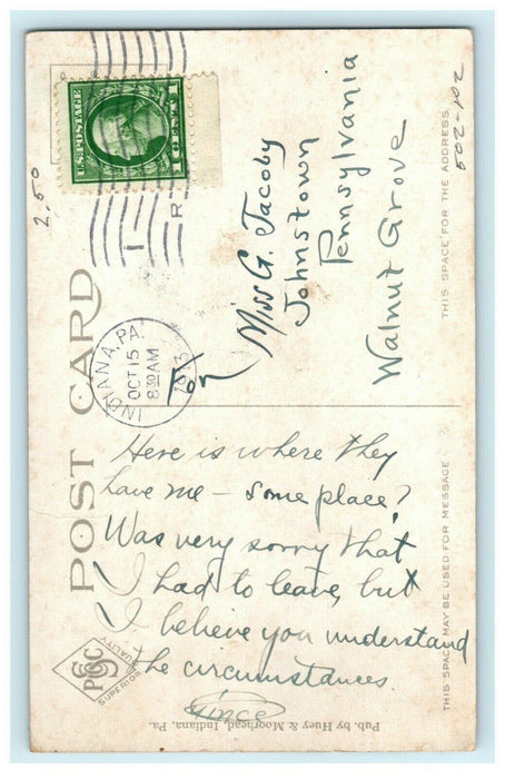 1913 Indiana County Home, Indiana Pennsylvania PA Antique Posted Postcard