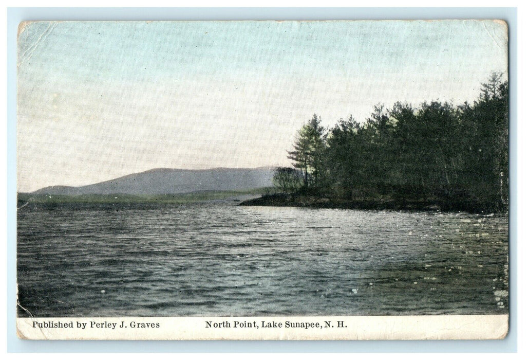 1912 North Point, Lake Sunapee, New Hampshire N.H. Antique Postcard