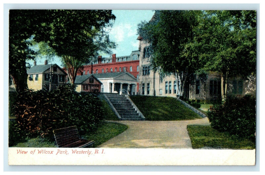 1911 View of Wilcox Park, Westerly, Rhode Island RI Antique Unposted Postcard