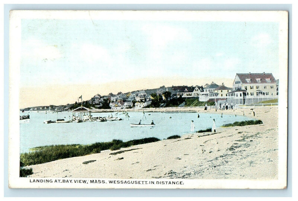 c1910 Landing At Bay View, Wessagusett In Distance Massachusetts MA Postcard