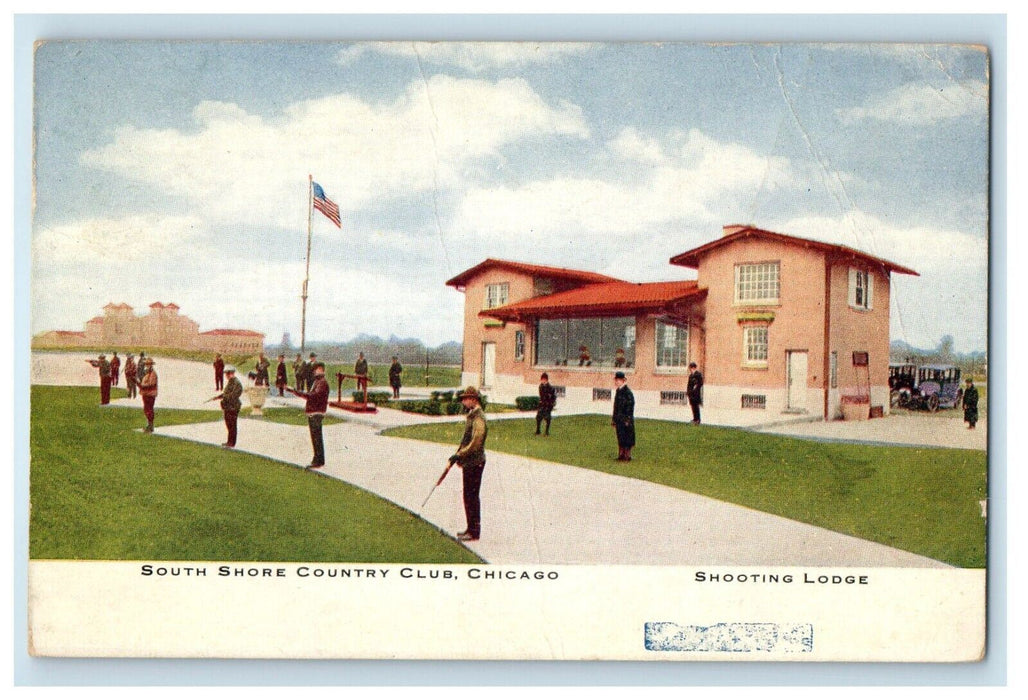 1920 South Shore Country Club Shooting Lodge Chicago Illinois IL Posted Postcard