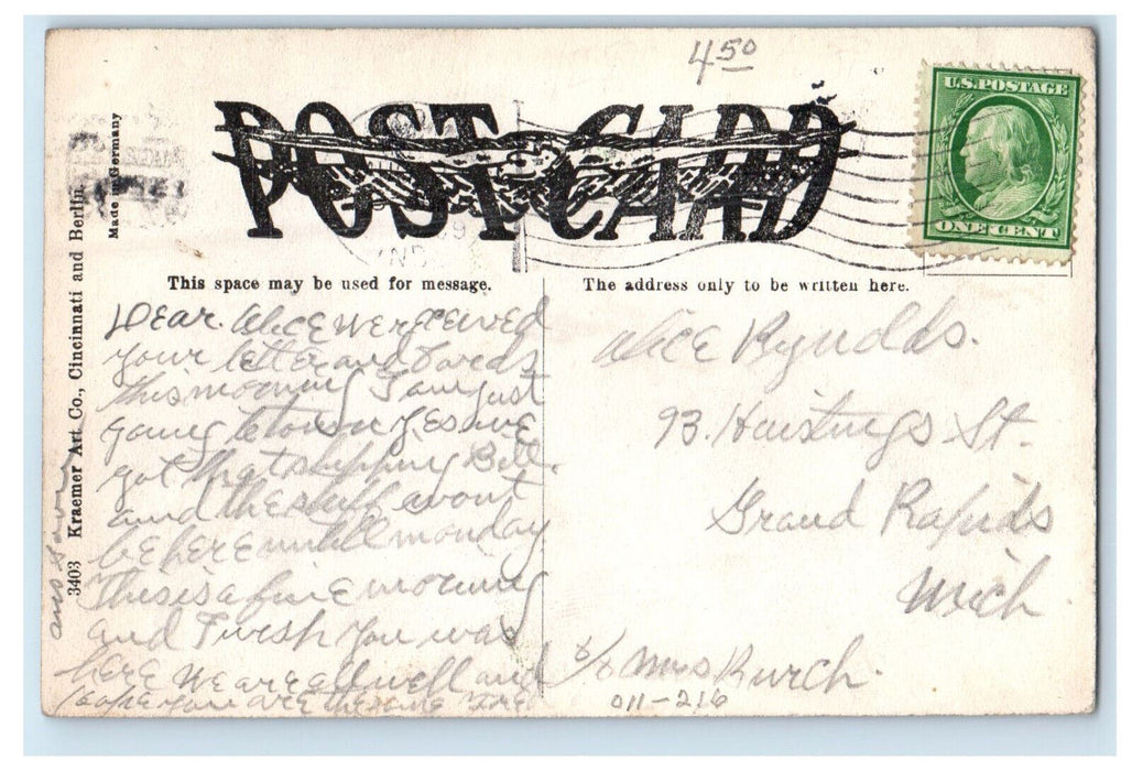 c1910 Flowing Well, City Park Kokomo Indiana IN Posted Antique Postcard