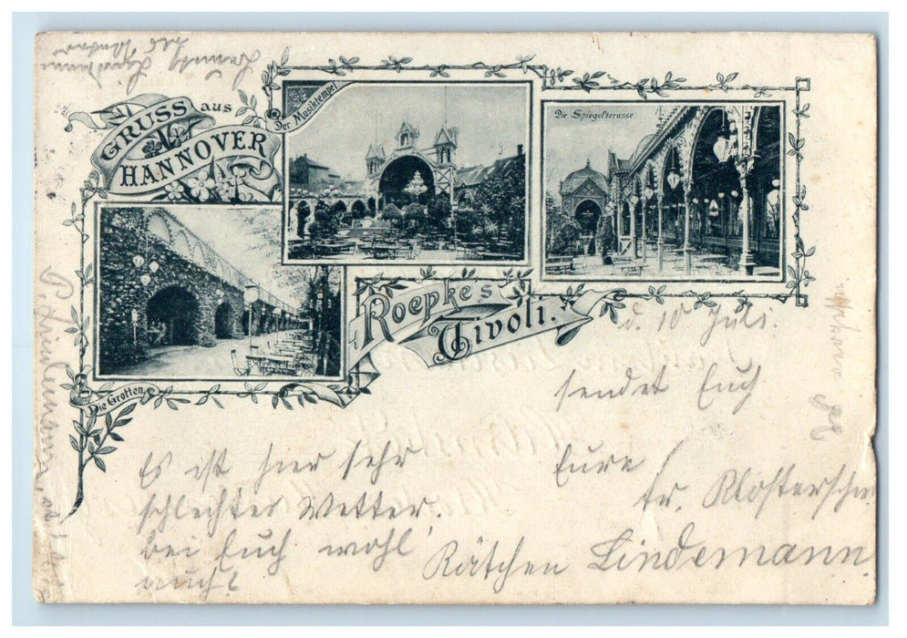 1898 Gruss aus Hannover Roepke's Tivoli Germany Posted Antique Postcard