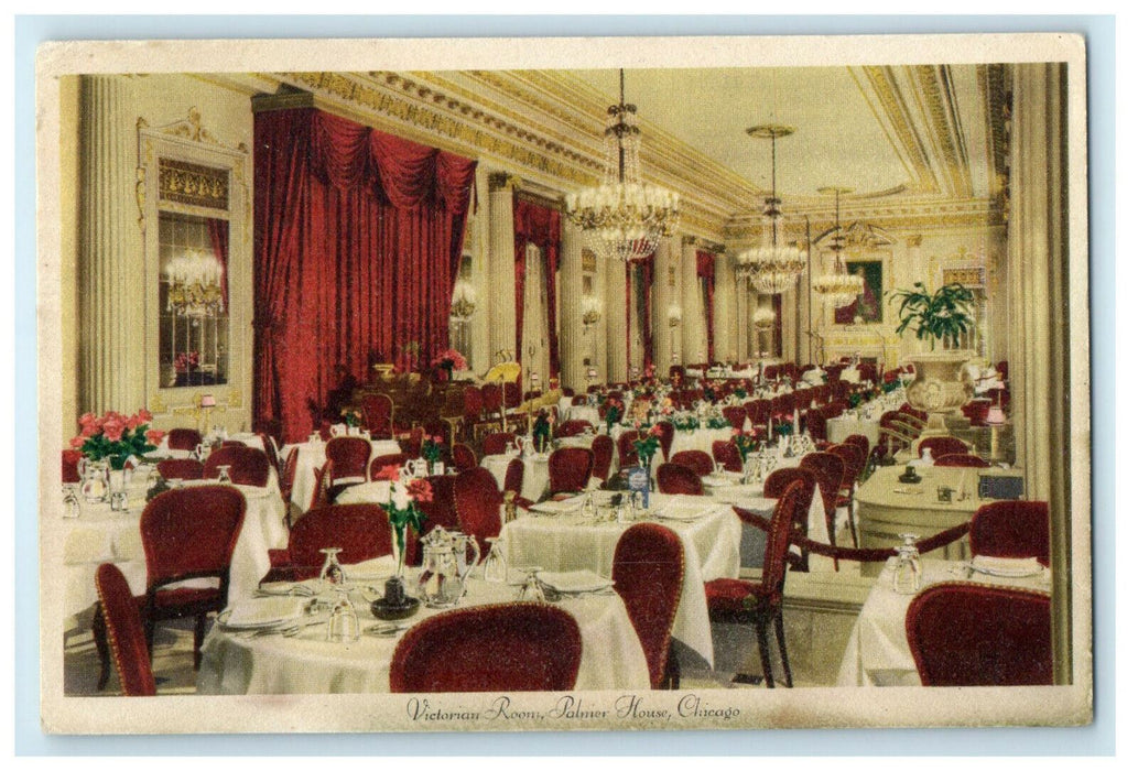 c1940s Victorian Room The Palmer House Chicago Illinois IL Unposted Postcard
