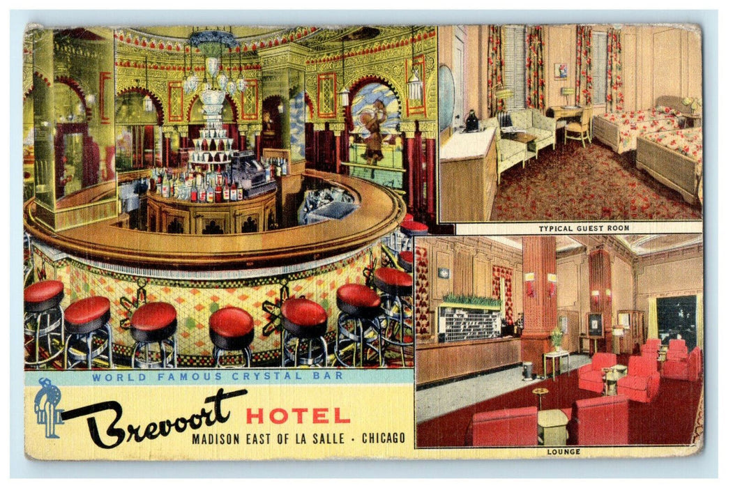 c1940s Brevoort Hotel, Madison East of La Salle Chicago Illinois IL Postcard