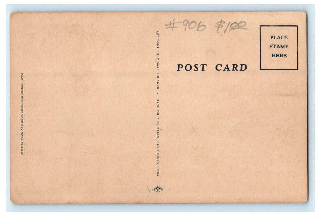 c1940s View from Capitol Hill, Des Moines Iowa IA Unposted Vintage Postcard
