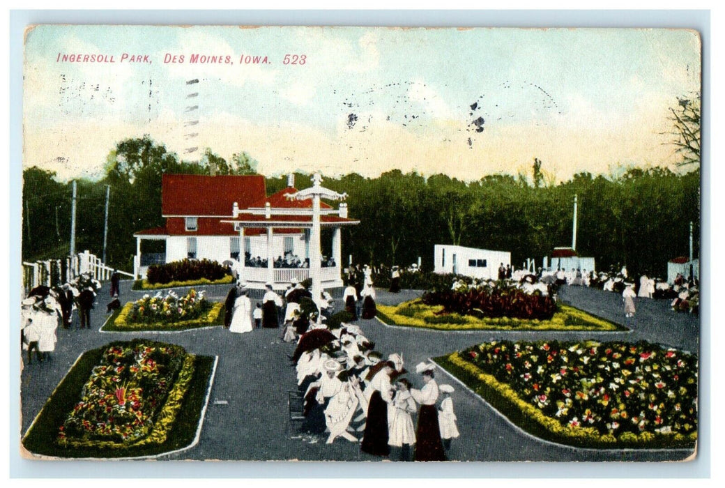1910 View Of Ingersoll Park Des Moines Iowa IA Posted Antique Postcard