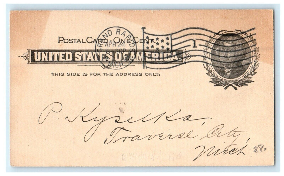 1900 H. Leonards & Sons Wholesale Advertising Grand Rapids MI Postcard