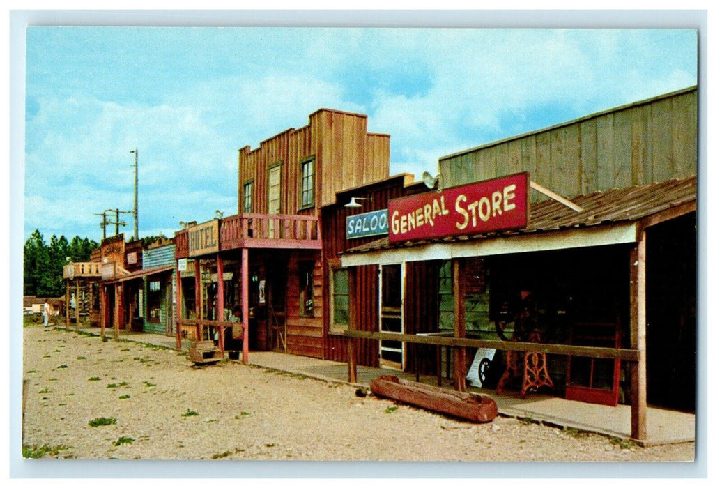 Rockerville South Dakota SD, Gold Town Mining Camp Store Vintage Postcard