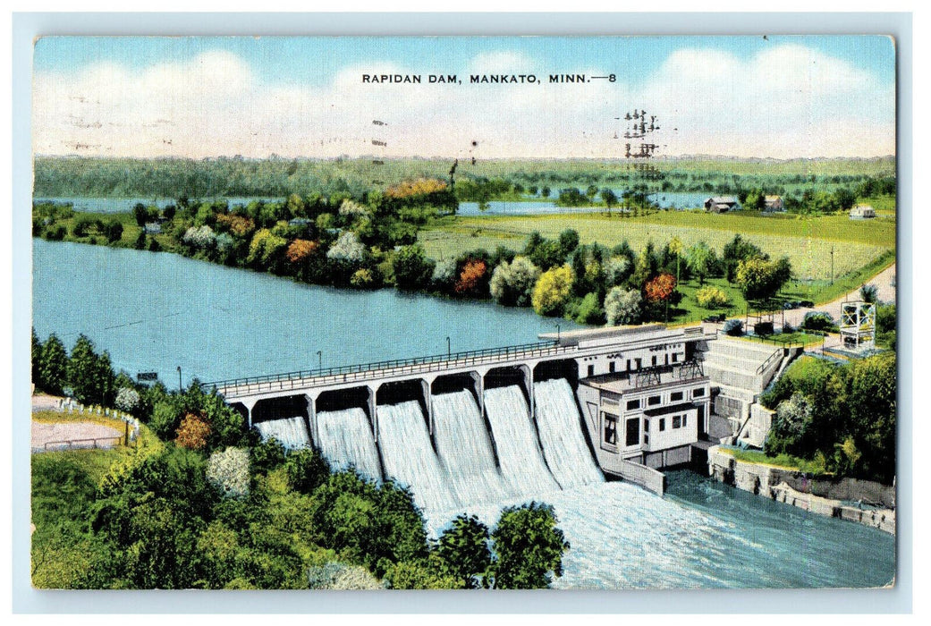 1940 Rapidan Dam Mankato Minnesota MN Vintage Posted Postcard