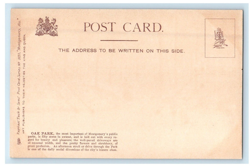 c1905 A View Of Oak Park Montgomery Alaska AK Tuck's Unposted Antique Postcard