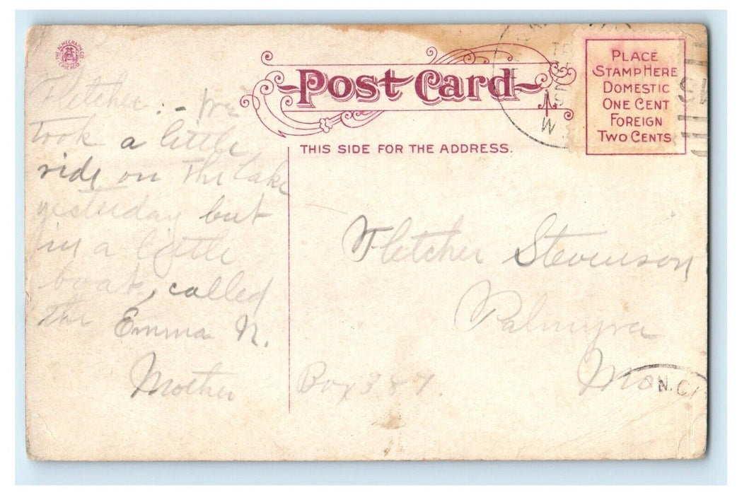 c1910's Excursion Steamer Ship Christopher Columbus Wisconsin WI Postcard