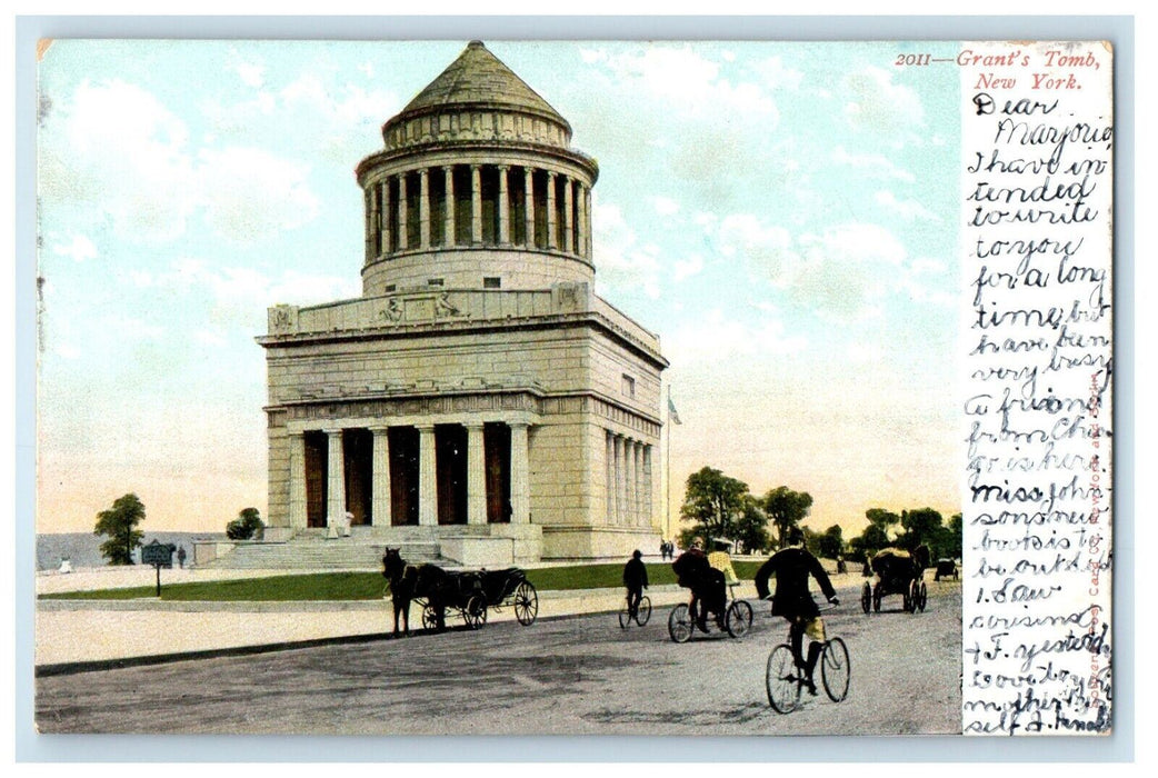 c1905 Giant Tomb Street View Bicycle Horse And Buggy New York NY Postcard