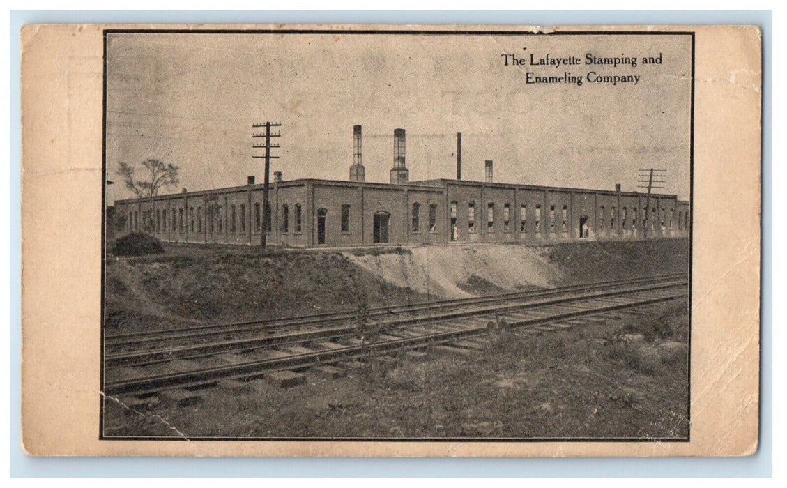 1912 The Lafayette Stamping And Enameling Company Railroad Train Posted Postcard