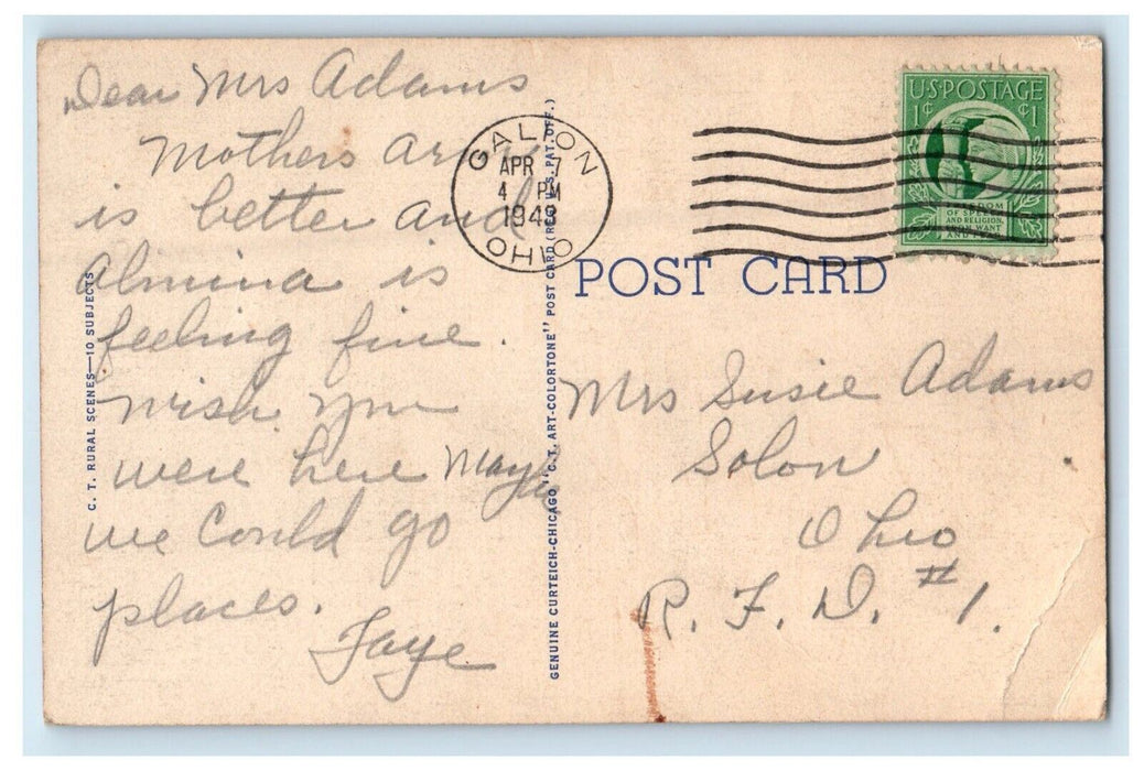 1943 Buckeye State Farming Country Bucyrus Crestline And Galion Ohio OH Postcard