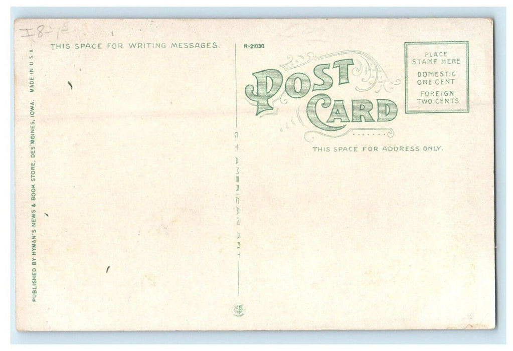 c1920's Iowa State Capitol By Night Des Moines Iowa IA Unposted Vintage Postcard