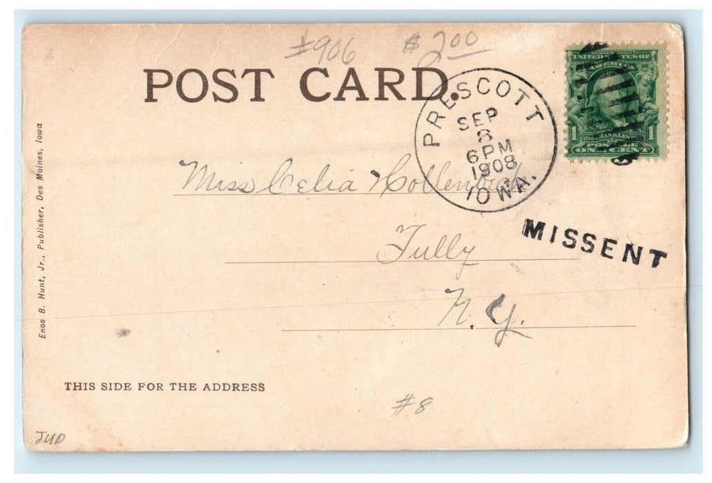 1908 Drake University Campus Building Des Moines Iowa IA Antique Postcard