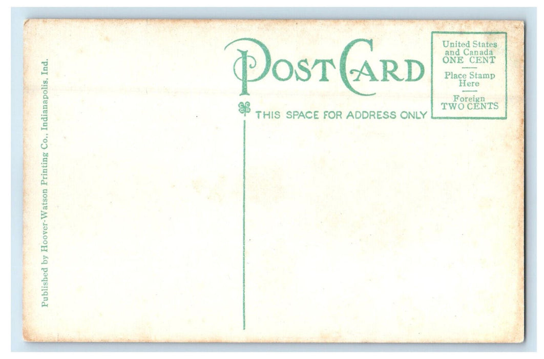 c1910s M.E. Church Odd Fellows Building, Washington St. Greensburg IN Postcard