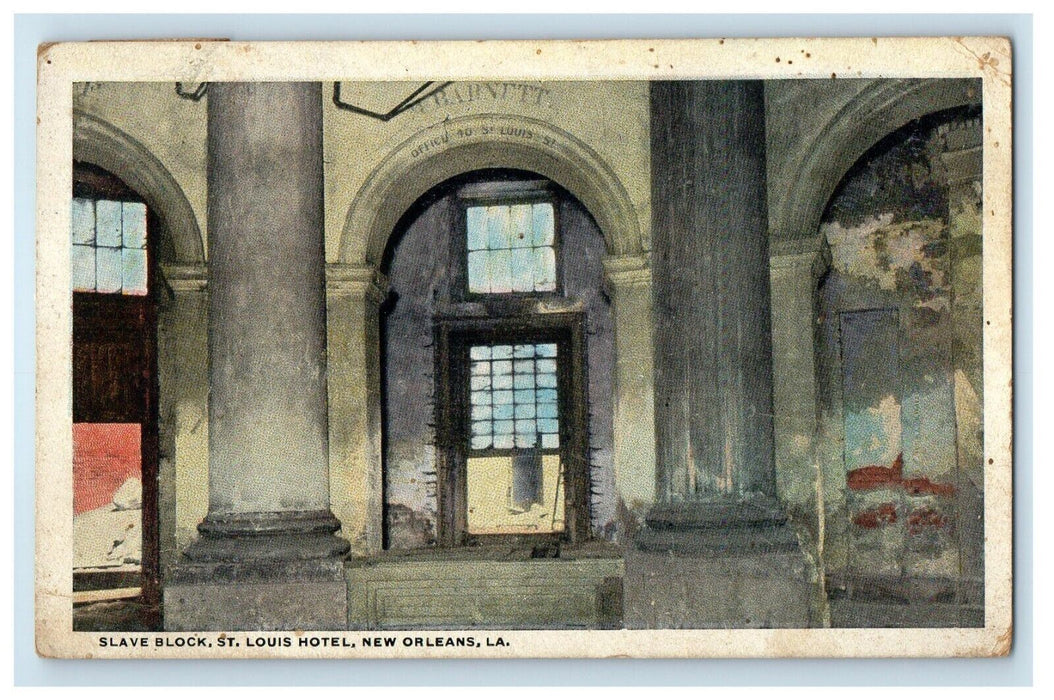 1922 Slave Block St. Louis Hotel New Orleans Louisiana LA Vintage Postcard