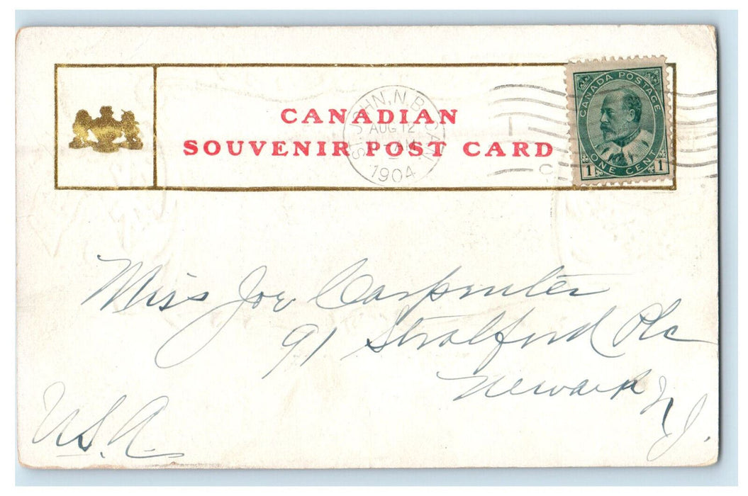 1904 Queen's Square St. John New Brunswick Canada Antique Posted Postcard