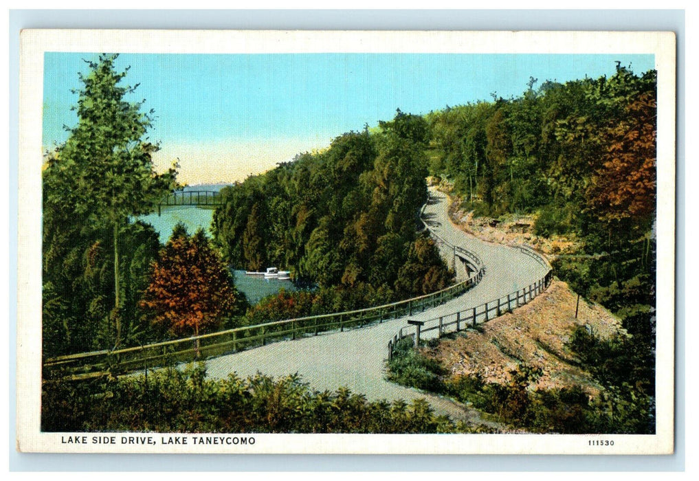 c1920s Lake Side Drive Lake Taneycomo Missouri MO Unposted Postcard