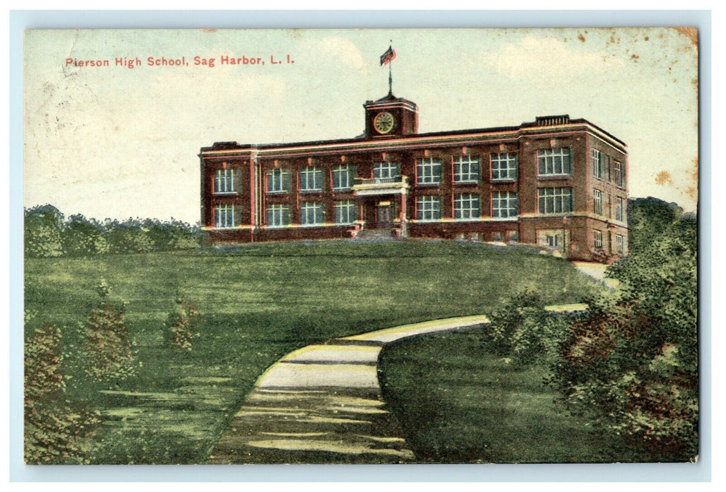 1910 Pierson High School Sag Harbor Long Island New York NY Postcard