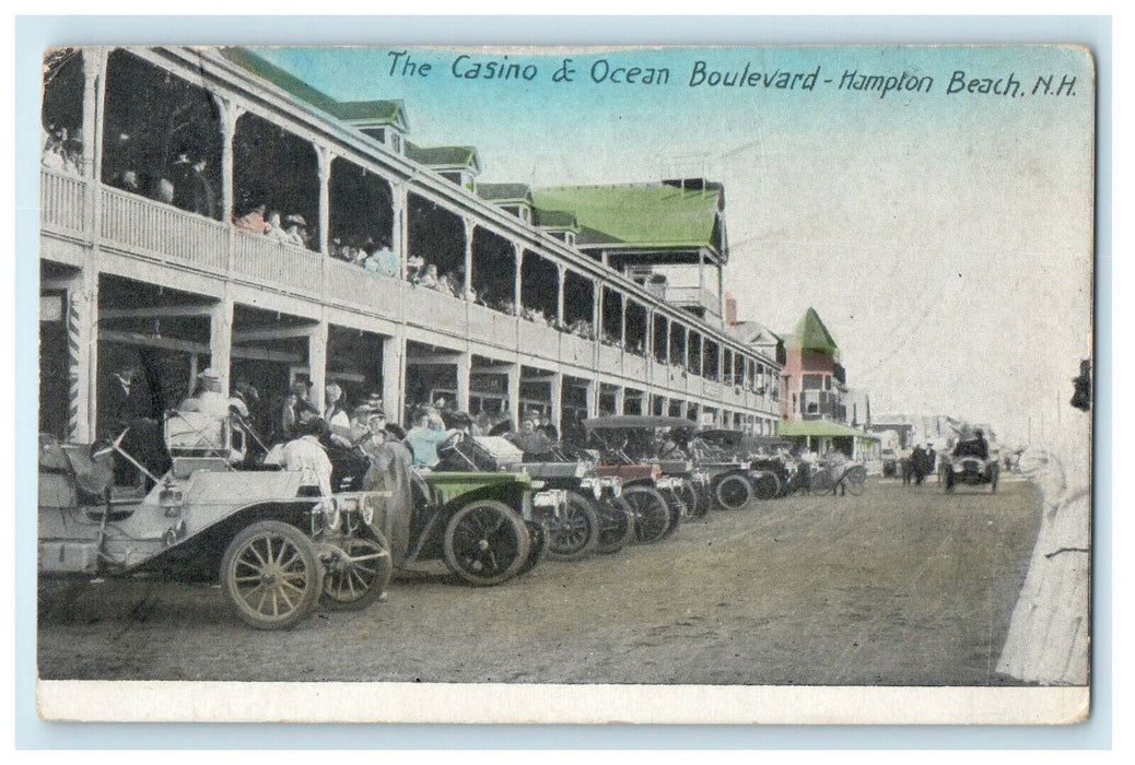 c1920s The Casino & Occean Boulevard, Hampton Beach New Hampshire Postcard