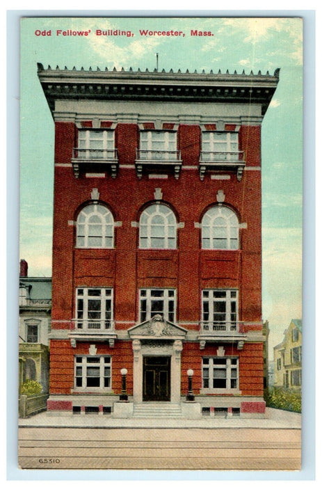 1911 Odd Fellows Building, Worcester Massachusetts MA Antique Postcard