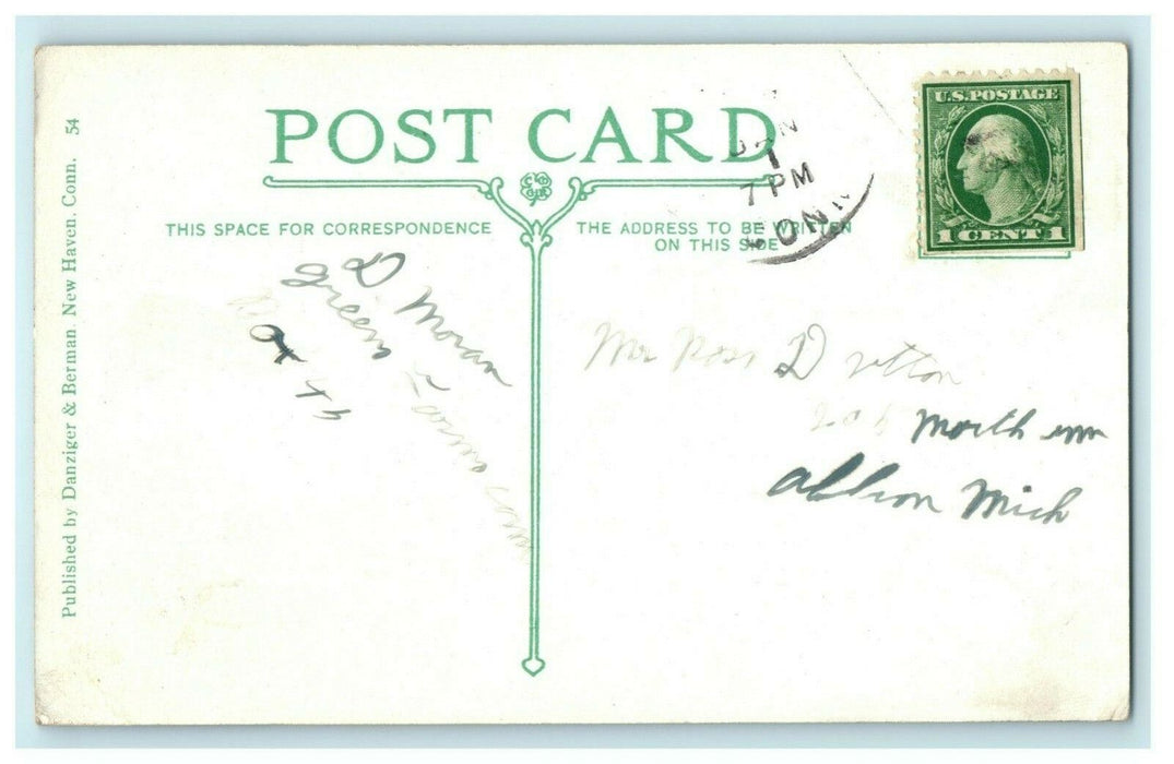 Staples High School Saugatuck Connecticut Albion MI Antique Vintage Postcard