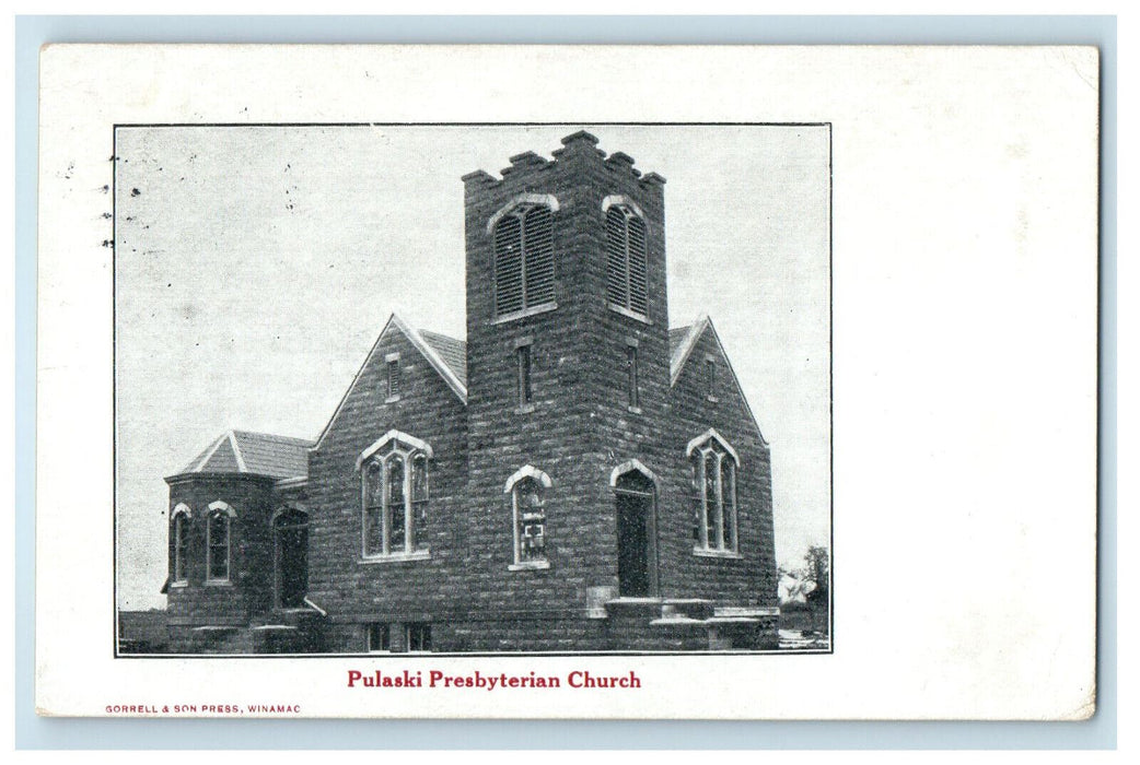 1910 Pulaski Presbyterian Church Francesville Indiana IN Posted Postcard