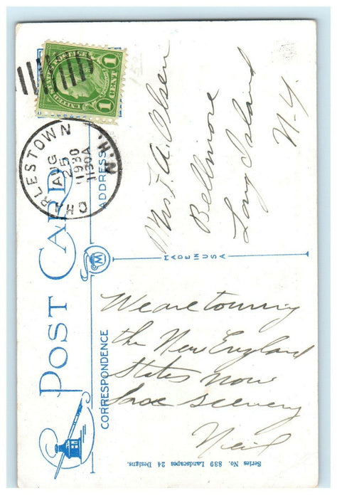 1930 Greetings from Charlestown New Hampshire NH Posted Postcard